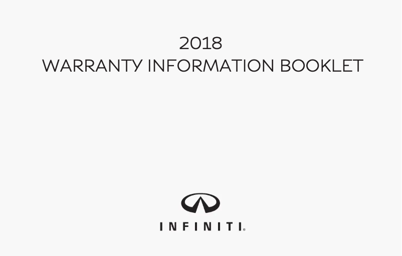 Página 1 del manual Información de garantía Infiniti QX30 (2018)