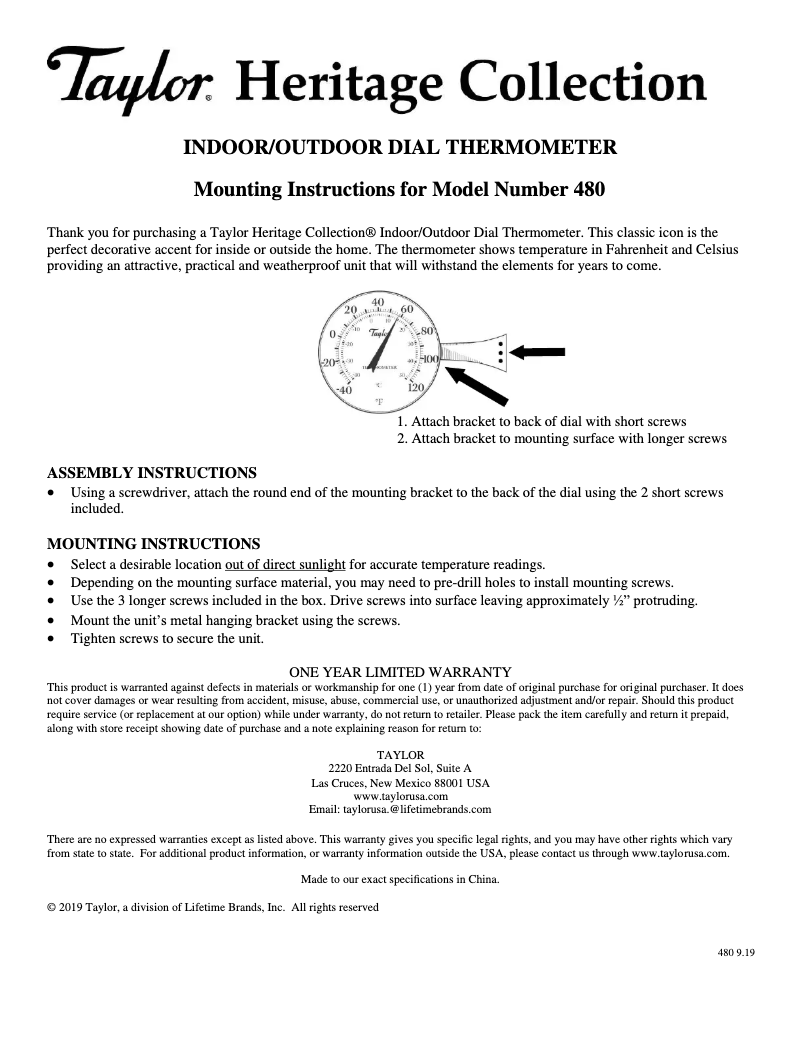 Imagen de la primera página del manual del dispositivo 480CR