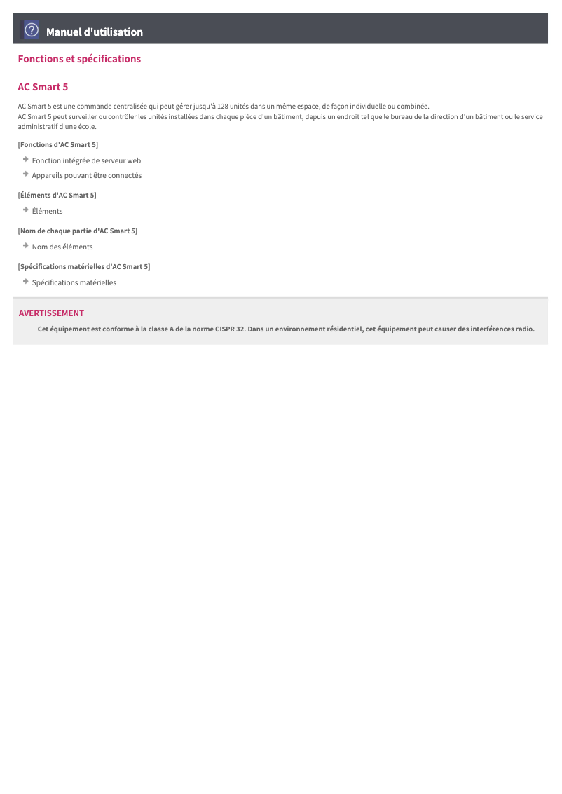 Imagen de la primera página del manual del dispositivo PACS5A000