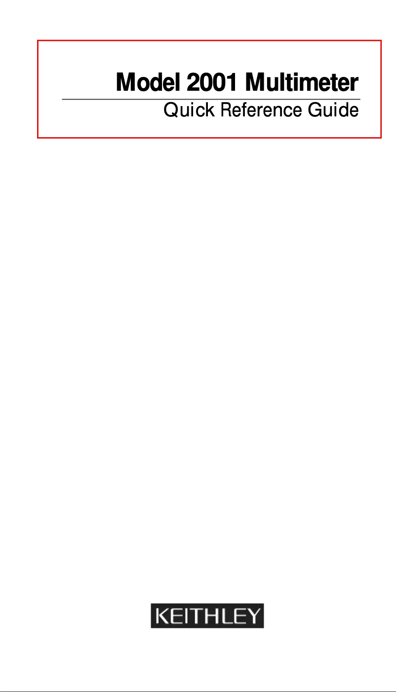 Página 1 del manual Manual de usuario Keithley 2001