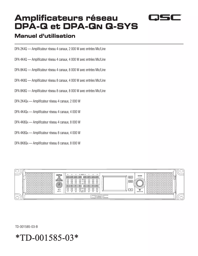 Página nº 1 - Manual de usuario QSC DPA-4K4Q
