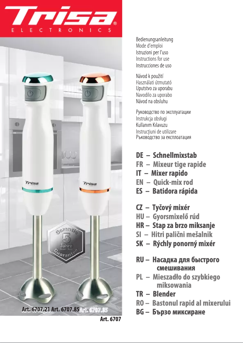 Página 1 del manual Manual de usuario Trisa Quick Mix