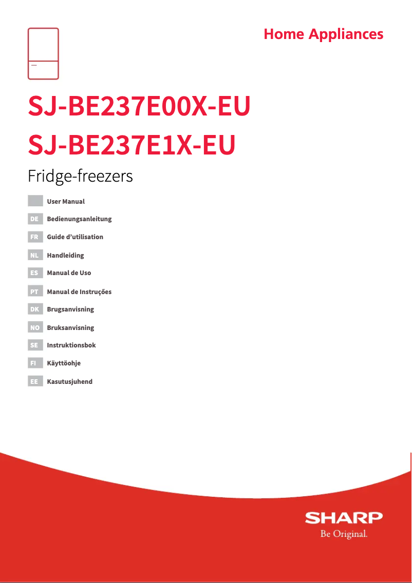 Imagen de la primera página del manual del dispositivo SJ-BE237E00X-EU