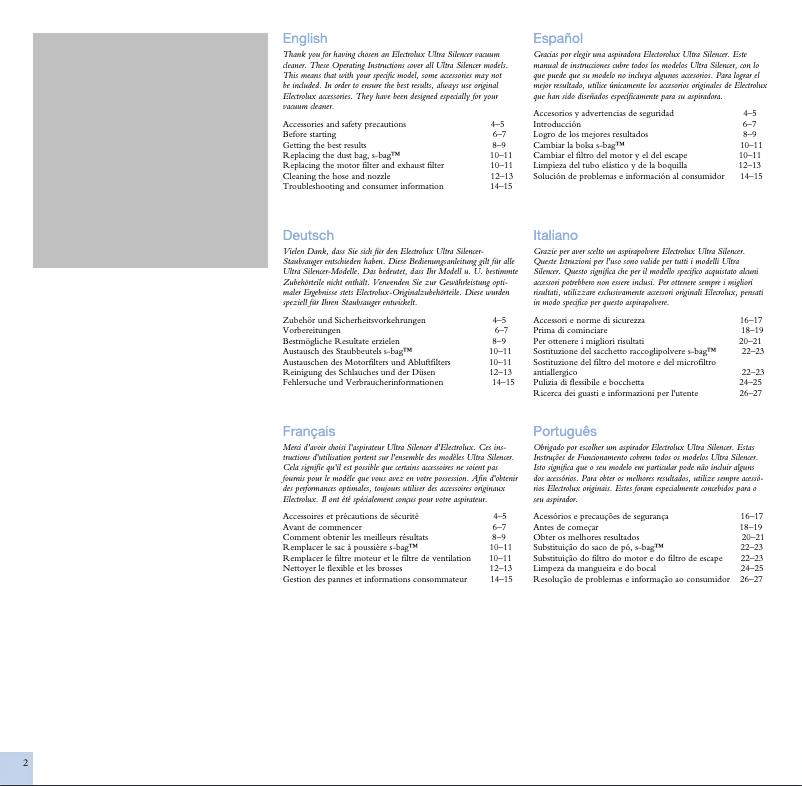 Imagen de la primera página del manual del dispositivo UltraSilencer ZUS3366