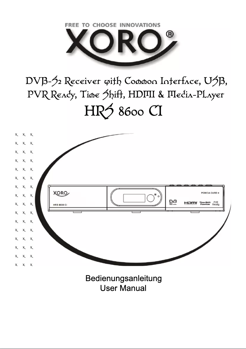 Imagen de la primera página del manual del dispositivo HRS 8600 CI