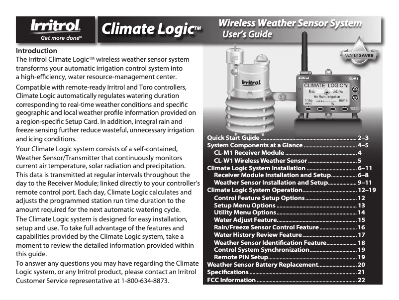 Imagen de la primera página del manual del dispositivo CL-W1