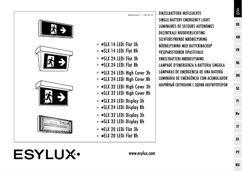 Imagen de la primera página del manual del dispositivo SLX 14 LEDi Flat 3h