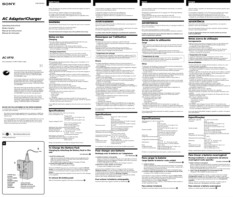 Imagen de la primera página del manual del dispositivo AC-VF10