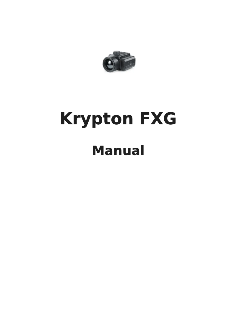 Imagen de la primera página del manual del dispositivo Krypton FXG