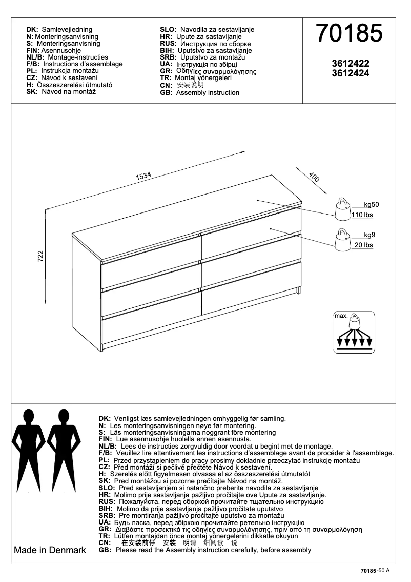 Página 1 del manual Manual de usuario JYSK Tranbjerg (154x73x40)