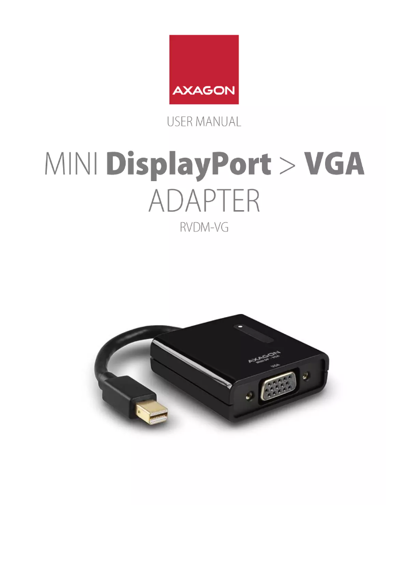 Página nº 1 - Manual de usuario Axagon RVDM-VG