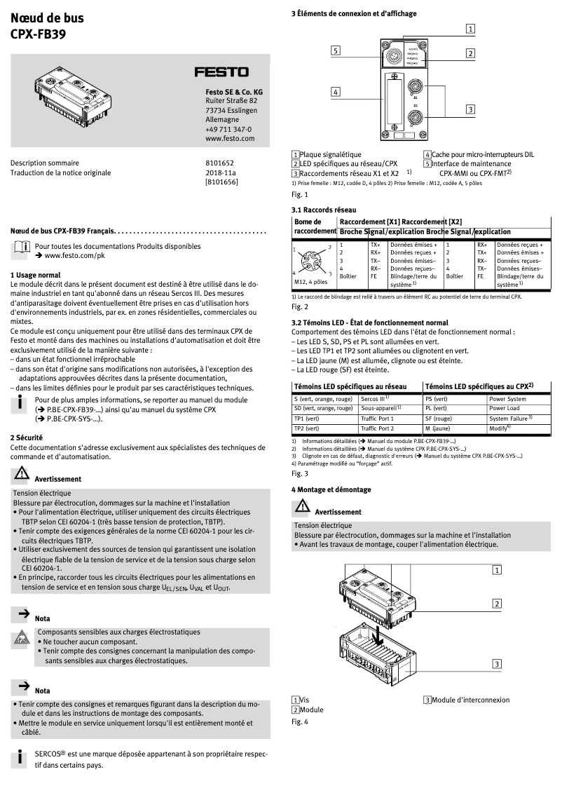 Página 1 del manual Manual de usuario Festo CPX-FB39