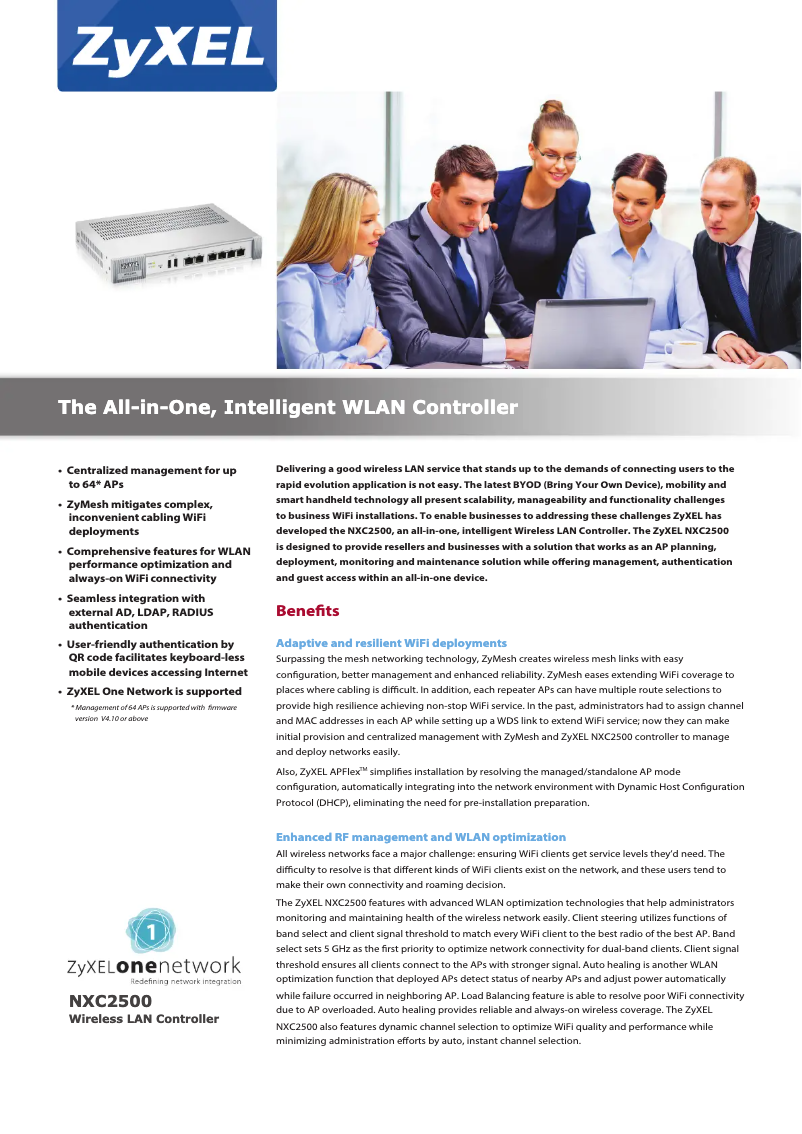 Imagen de la primera página del manual del dispositivo NXC2500