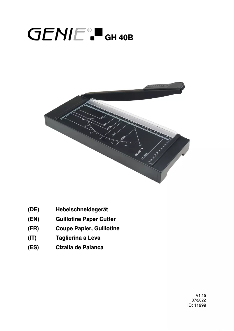 Imagen de la primera página del manual del dispositivo GH 40B