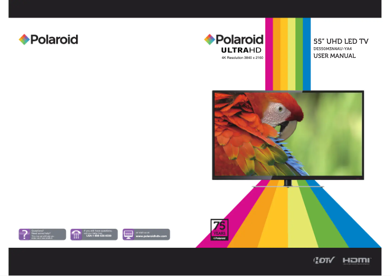 Página 1 del manual Manual de usuario Polaroid DE550M3N4AU-YA4