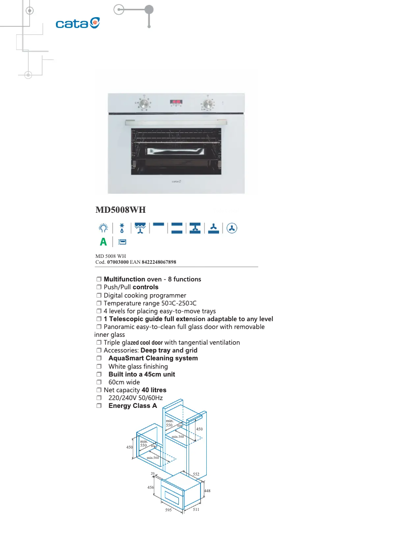 Imagen de la primera página del manual del dispositivo MD5008WH