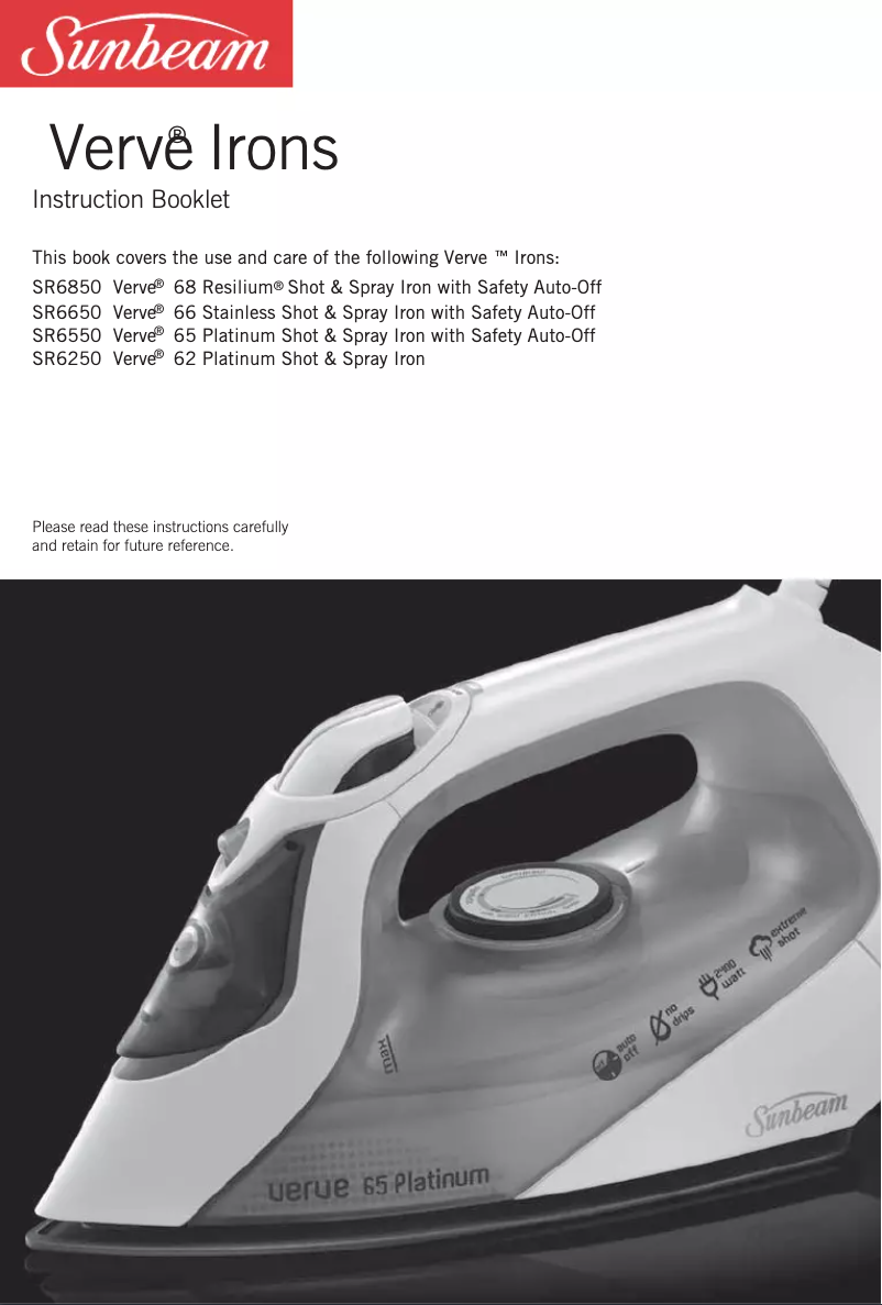 Página 1 del manual Manual de usuario Sunbeam Verve SR6575