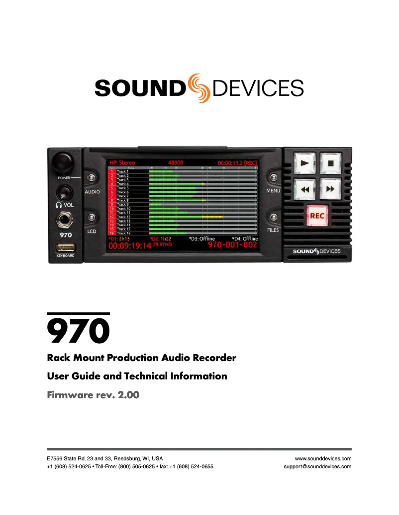 Página nº 1 - Manual de usuario Sound Devices 970