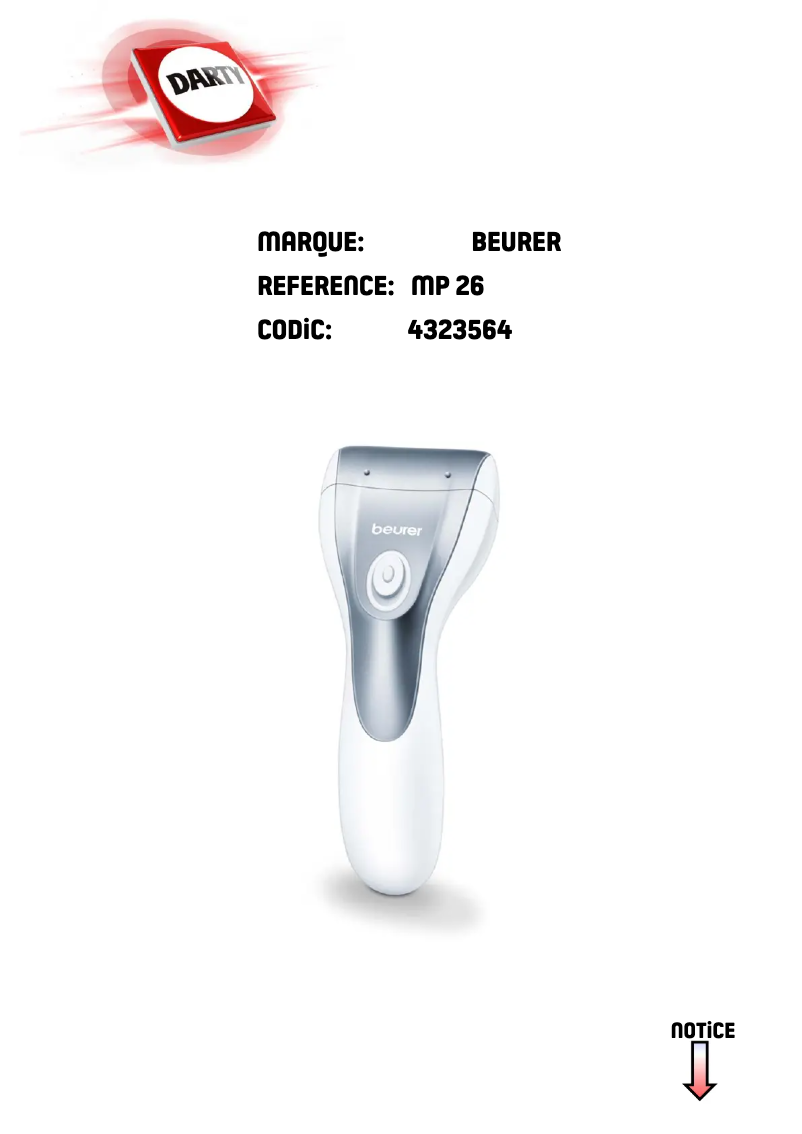 Página 1 del manual Manual de usuario Beurer MP 26