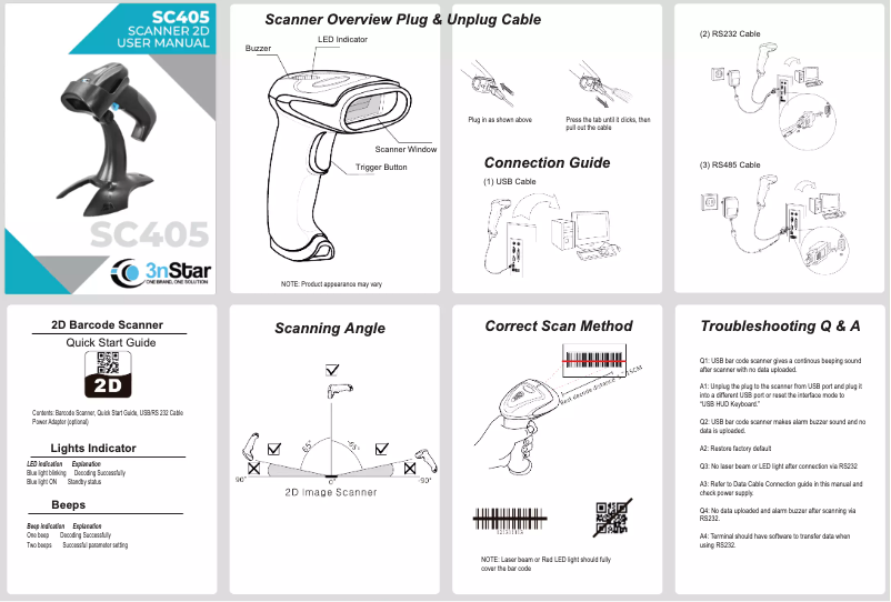 Imagen de la primera página del manual del dispositivo SC405