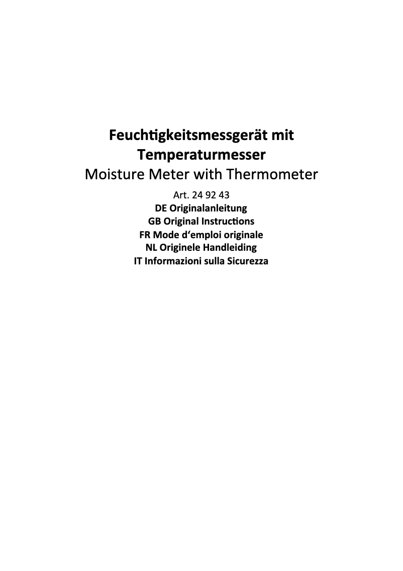 Página 1 del manual Manual de usuario Wetekom 249243