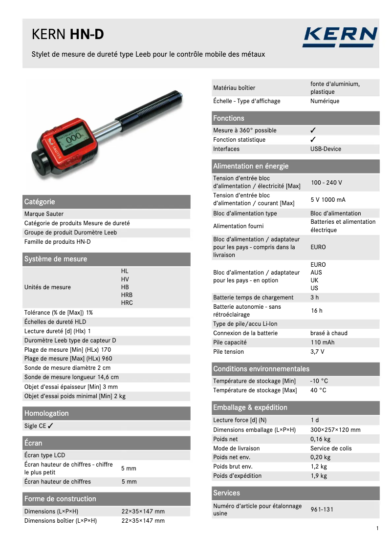 Imagen de la primera página del manual del dispositivo HN-D