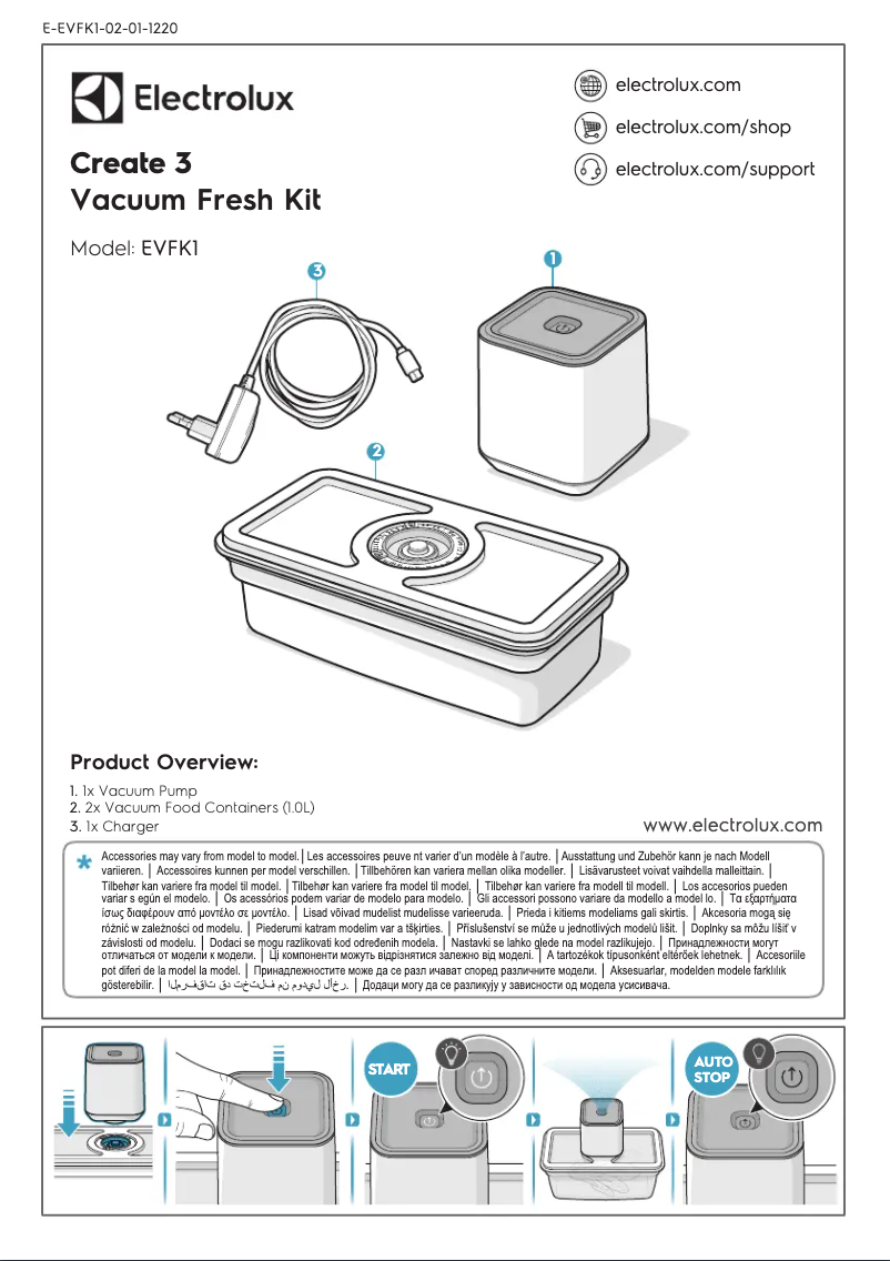 Imagen de la primera página del manual del dispositivo EVFK1