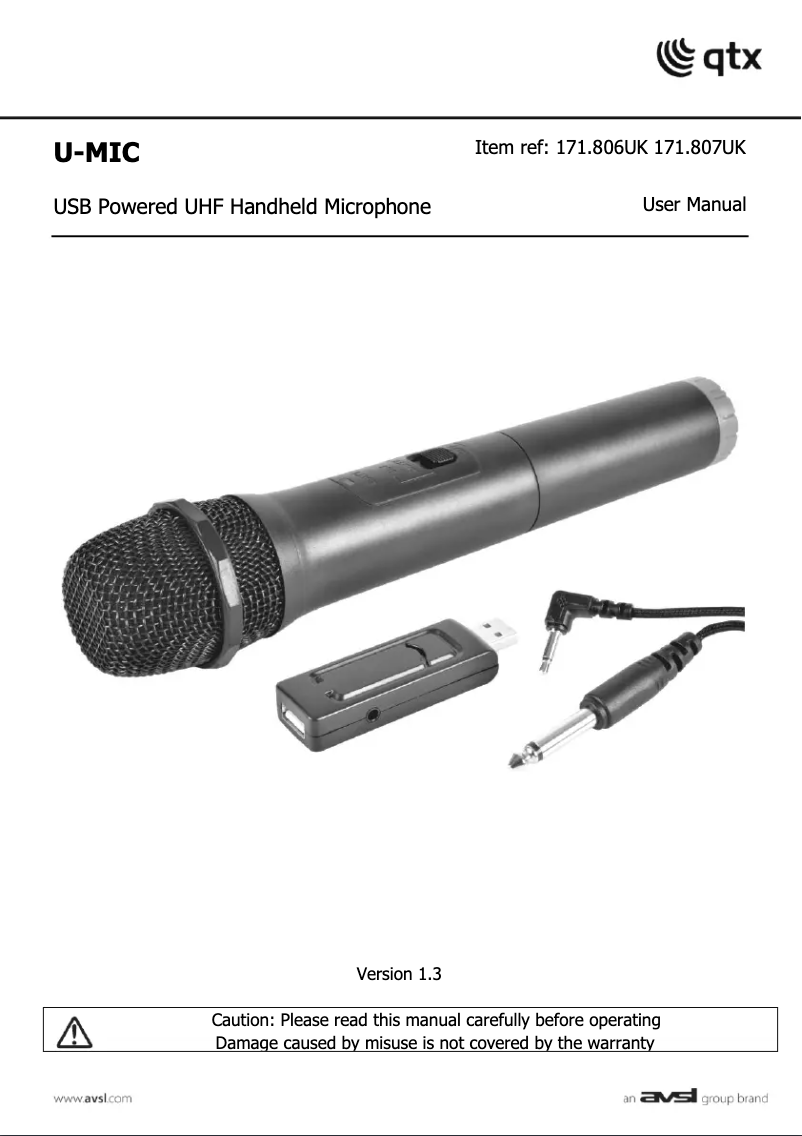 Página 1 del manual Manual de usuario Qtx U-MIC-863.2