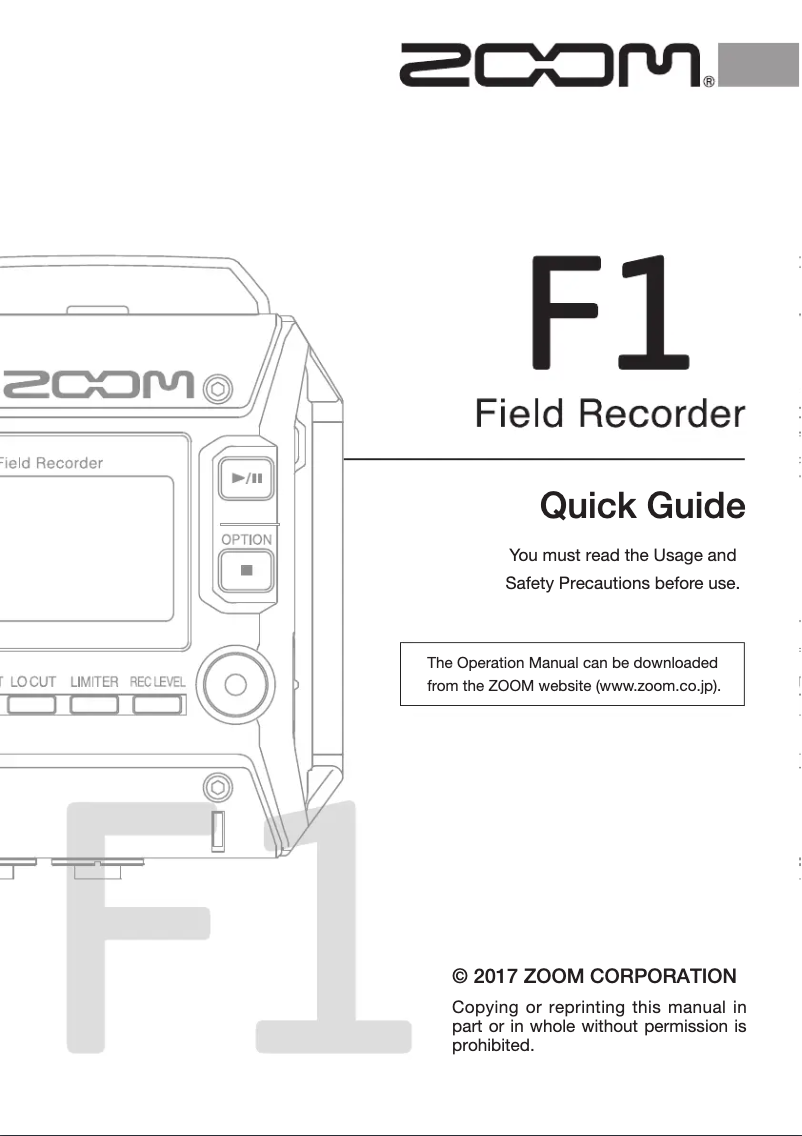Imagen de la primera página del manual del dispositivo F1