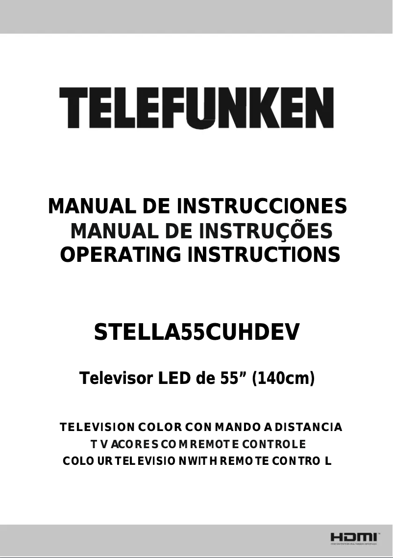 Página 1 del manual Manual de usuario Telefunken STELLA55CUHDEV