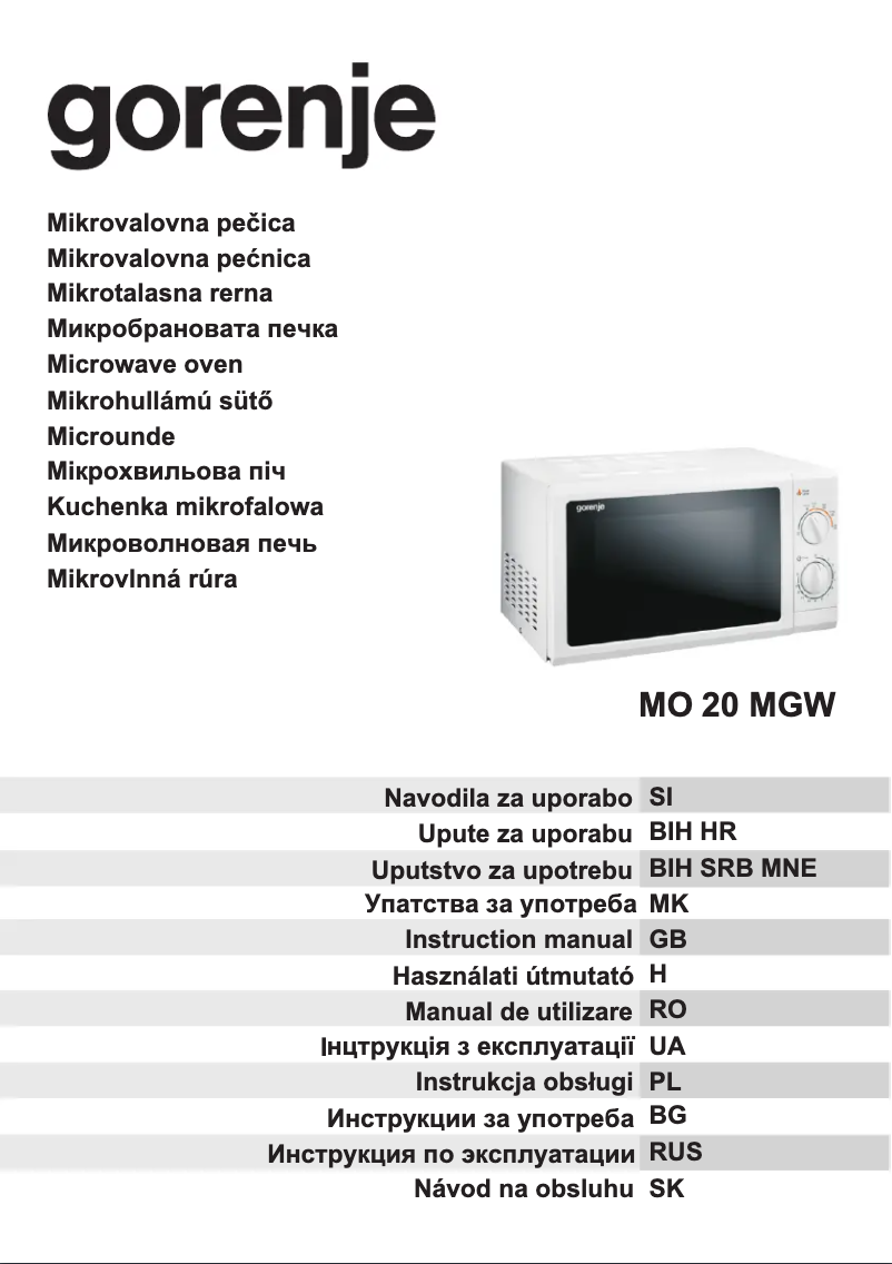 Página 1 del manual Manual de usuario Gorenje MO2