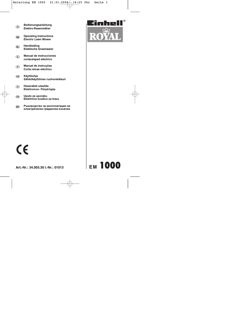 Página 1 del manual Manual de usuario Einhell EM 1000