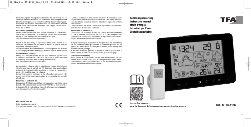 Imagen de la primera página del manual del dispositivo Meteotime Primo 35.1156.01
