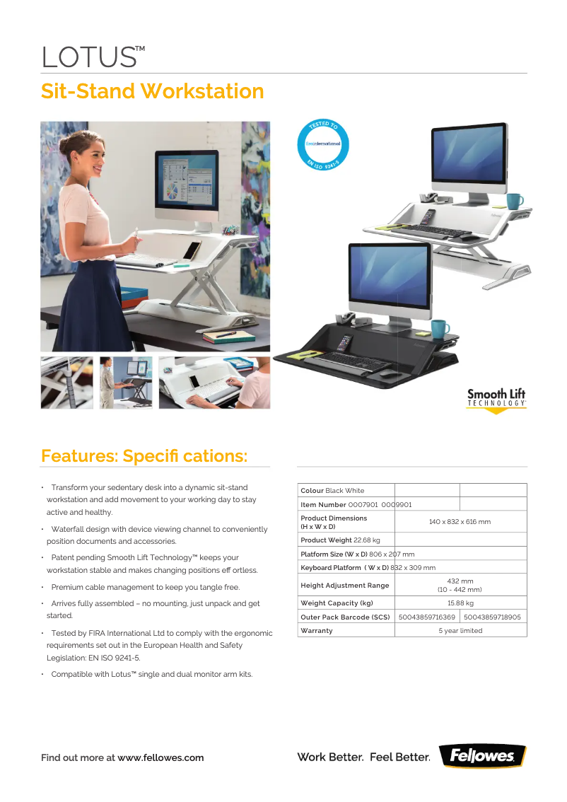 Página nº 1 - Ficha técnica Fellowes Lotus