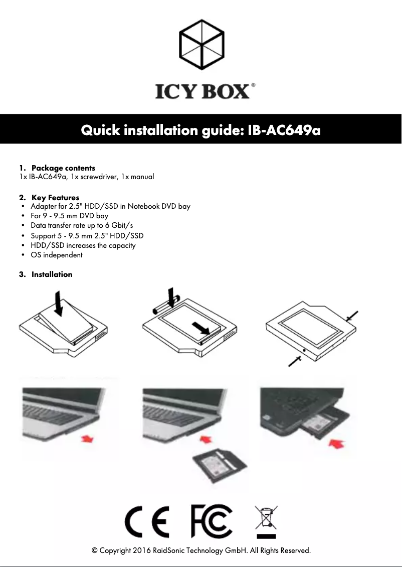 Página 1 del manual Manual de usuario Icy Box IB-AC649A