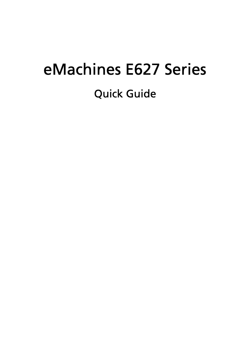 Imagen de la primera página del manual del dispositivo eMachines E627