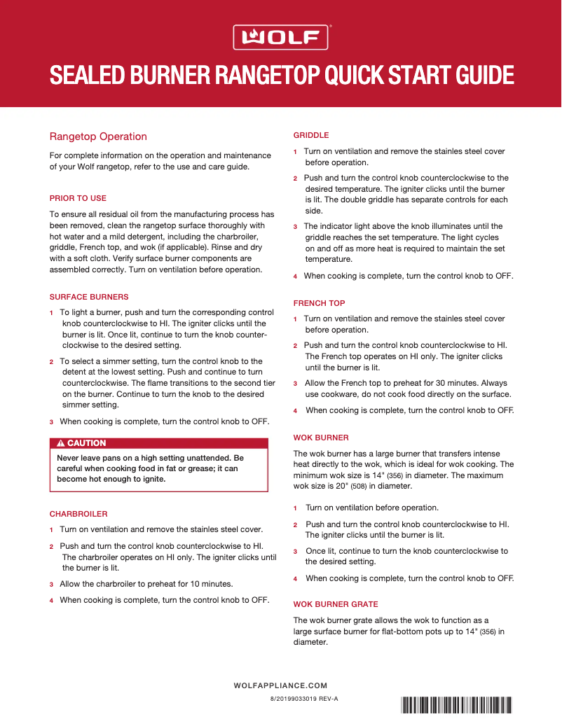 Página 1 del manual Guía de inicio rápido Wolf SRT304