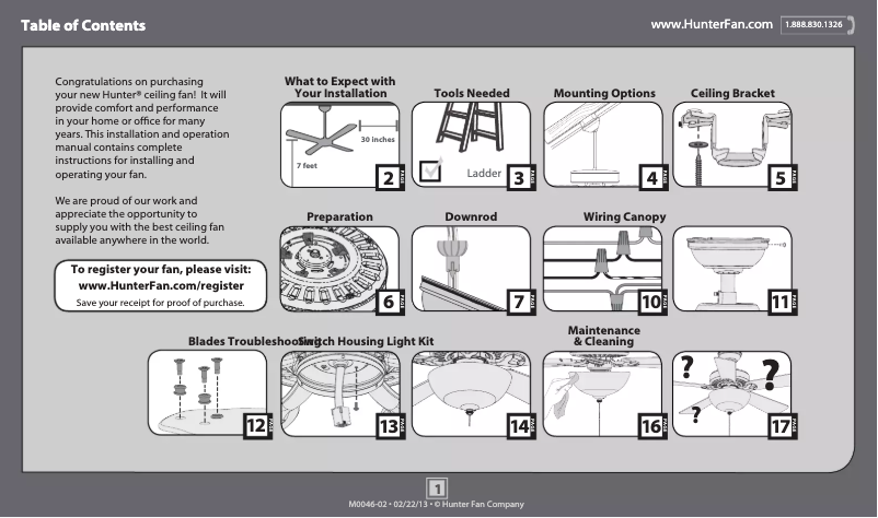 Página 1 del manual Manual de usuario Hunter Matheston 54092