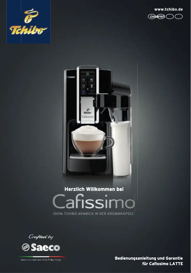 Imagen de la primera página del manual del dispositivo Saeco Cafissimo Latte HD8603