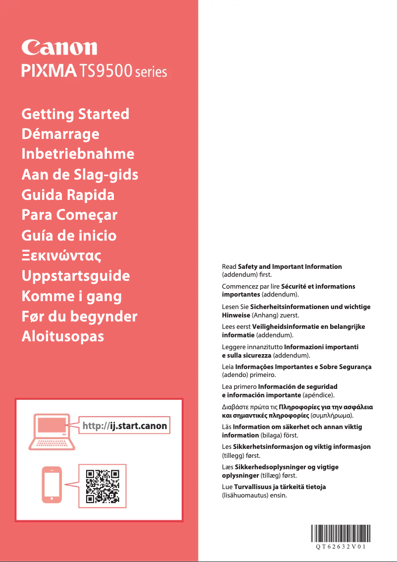 Página 1 del manual Manual de usuario Canon Pixma TS9550
