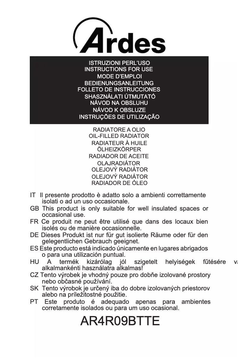 Página 1 del manual Manual de usuario Ardes AR4R09BTTE