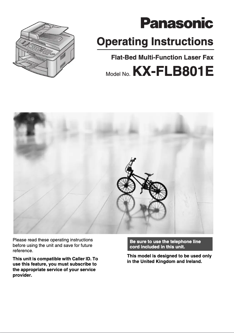 Imagen de la primera página del manual del dispositivo KX-FLB801E