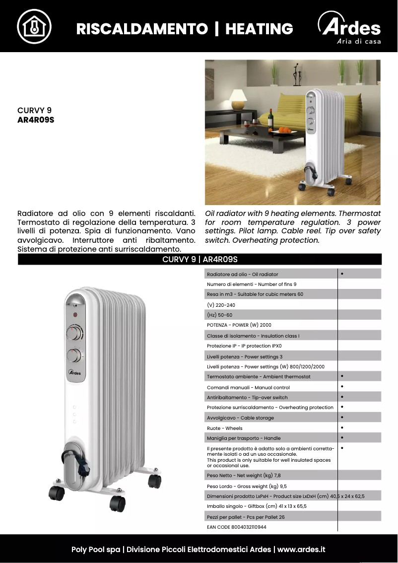 Imagen de la primera página del manual del dispositivo AR4R09S