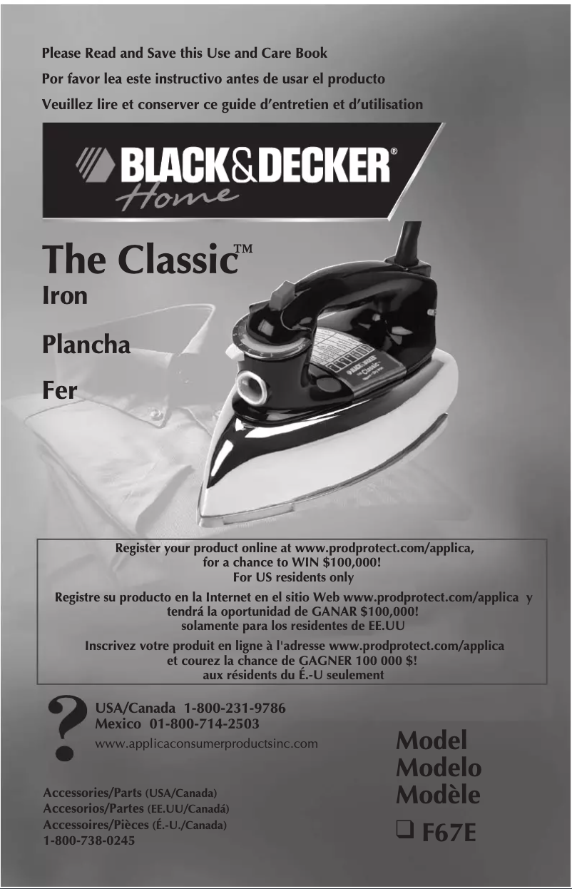Imagen de la primera página del manual del dispositivo The Classic Iron F67E