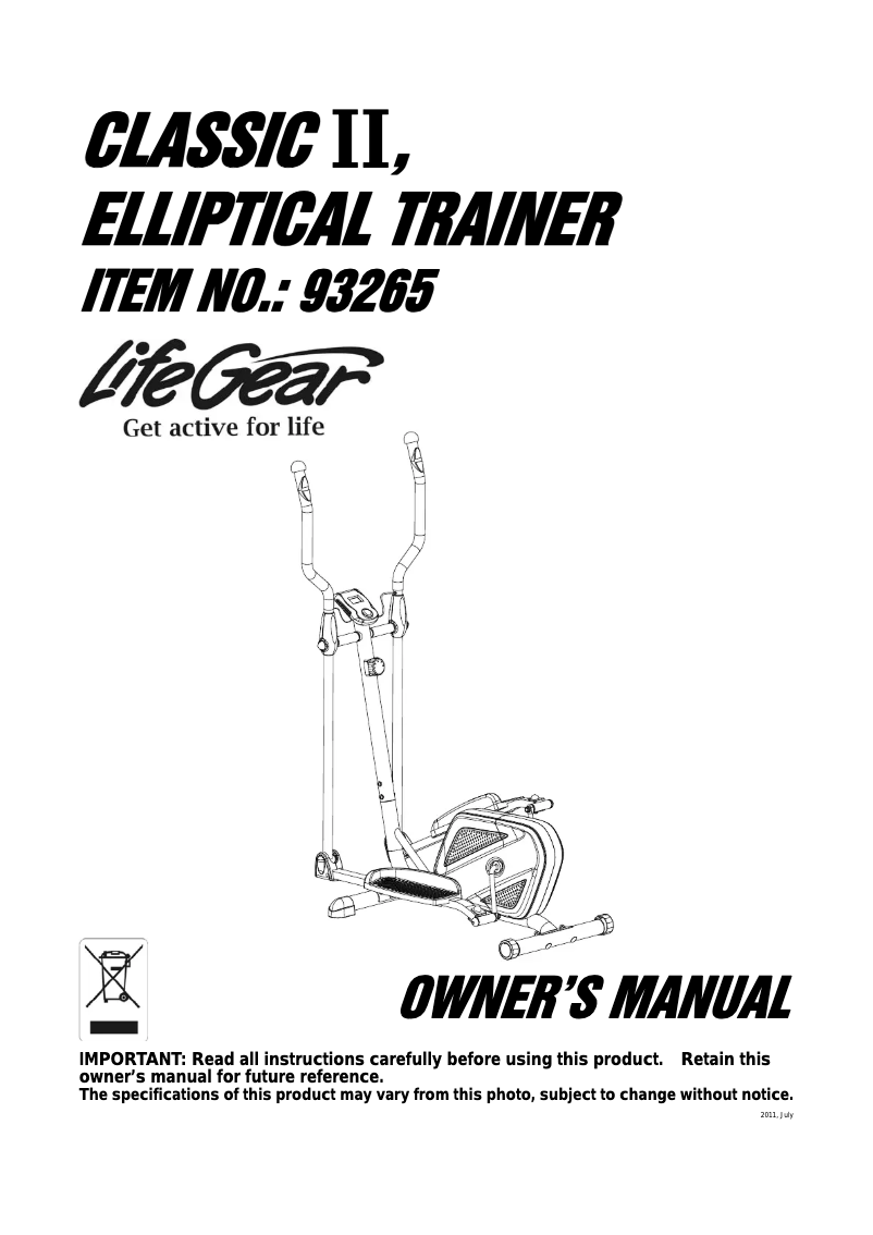 Imagen de la primera página del manual del dispositivo Classic II 93265