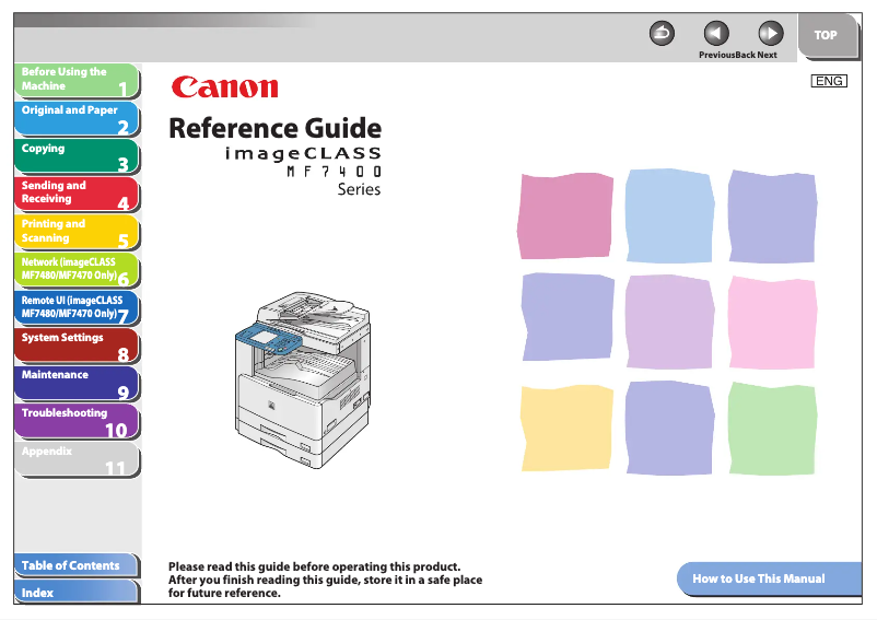 Página 1 del manual Manual de usuario Canon imageCLASS MF7480