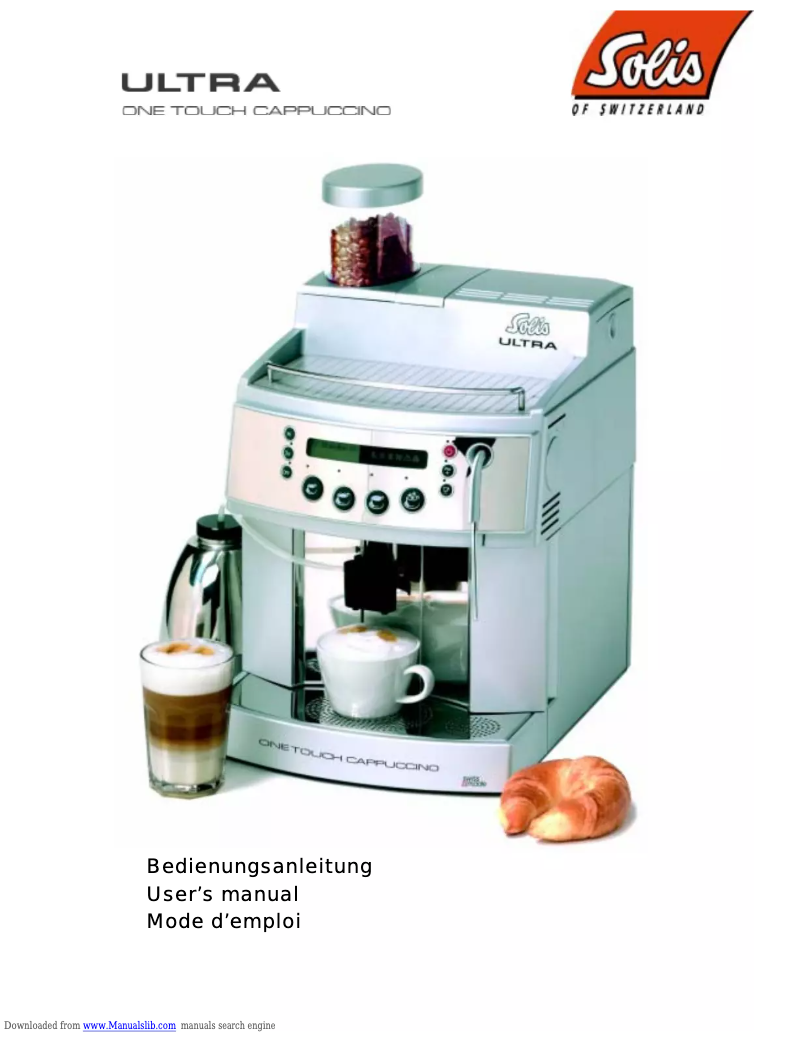 Página nº 1 - Manual de usuario Solis Ultra One Touch Cappuccino