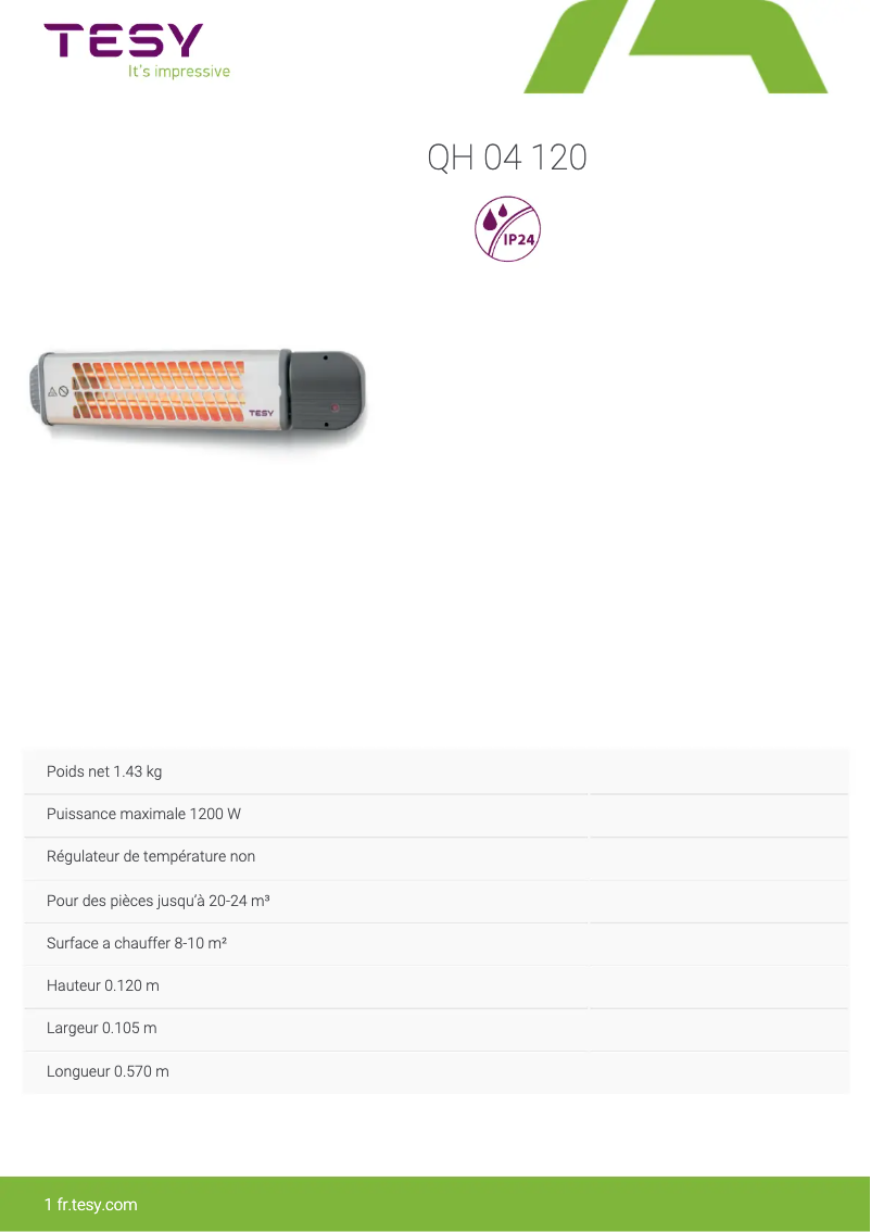 Imagen de la primera página del manual del dispositivo QH 04 120