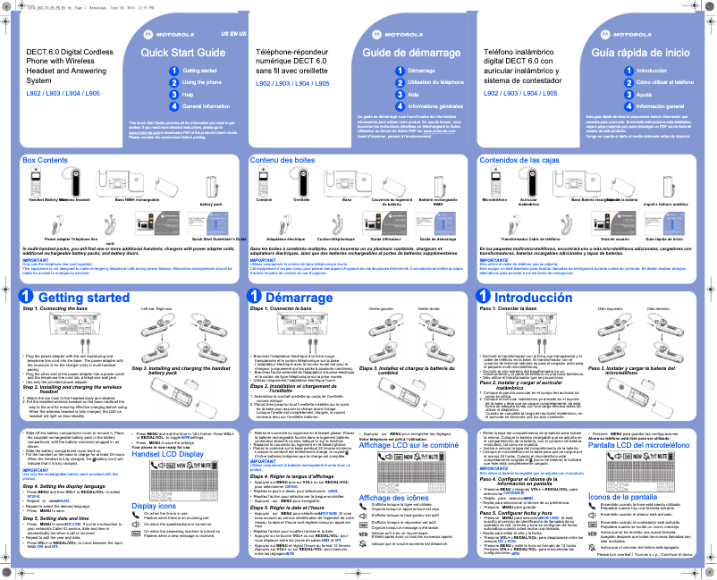 Imagen de la primera página del manual del dispositivo L902