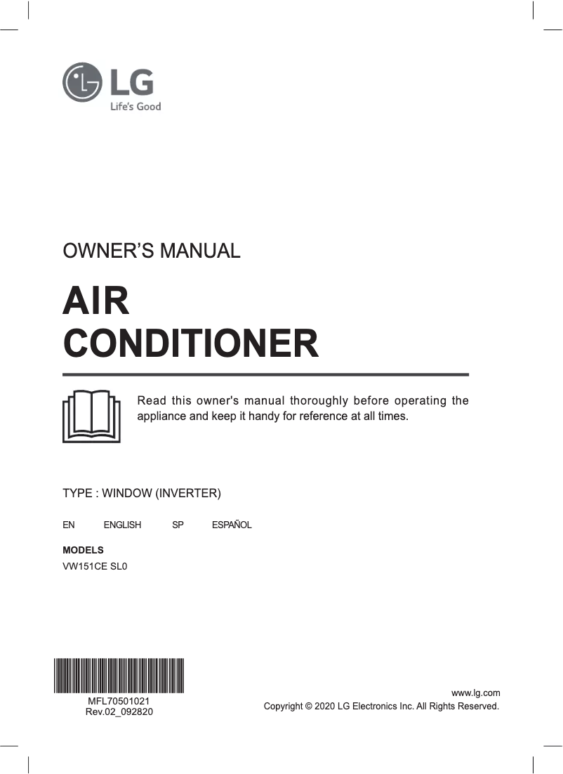 Imagen de la primera página del manual del dispositivo VW151CE